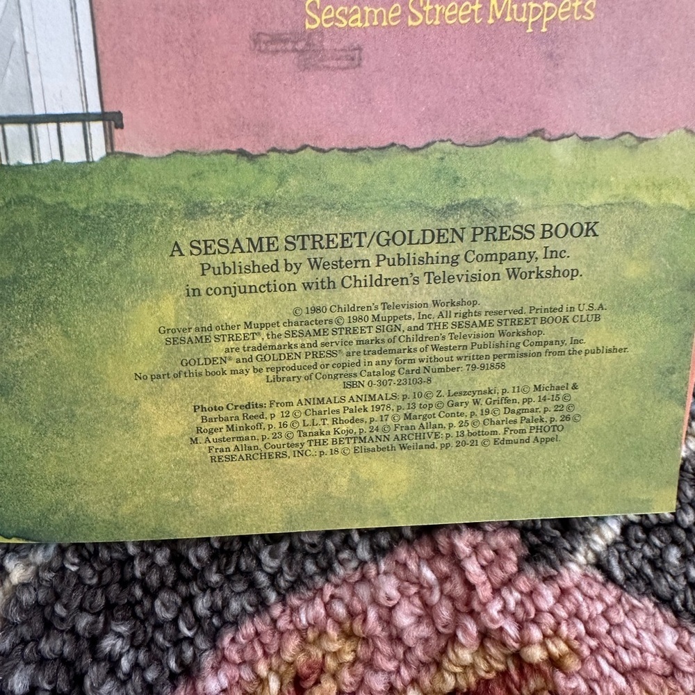 Sesame Street Grover Reading on Orange Cover with Green Table - Picture 14 of 15